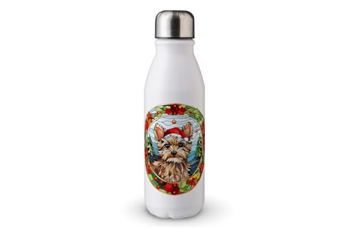 MAXIKIWI - Einwandige Wassertrinkflasche mit Schraubverschluss, nicht isoliert, leichtes Aluminium, BPA-frei, auslaufsicher, weihnachtlicher Hund, Buntglas, 500 ml MAXIKIWI - Einwandige Wassertrinkflasche mit Schraubverschluss, nicht isoliert, leichtes Aluminium, BPA-frei, auslaufsicher, weihnachtlicher Hund, Buntglas, 500 ml von MAXIKIWI