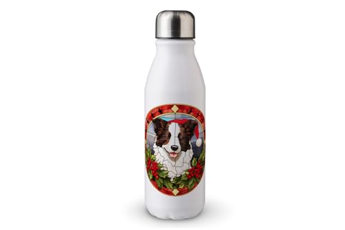 MAXIKIWI - Einwandige Wassertrinkflasche mit Schraubverschluss, nicht isoliert, leichtes Aluminium, BPA-frei, auslaufsicher, weihnachtlicher Hund, Buntglas, 500 ml MAXIKIWI - Einwandige Wassertrinkflasche mit Schraubverschluss, nicht isoliert, leichtes Aluminium, BPA-frei, auslaufsicher, weihnachtlicher Hund, Buntglas, 500 ml von MAXIKIWI