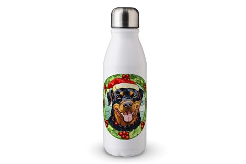 MAXIKIWI - Einwandige Wassertrinkflasche mit Schraubverschluss, nicht isoliert, leichtes Aluminium, BPA-frei, auslaufsicher, weihnachtlicher Hund, Buntglas, 500 ml MAXIKIWI - Einwandige Wassertrinkflasche mit Schraubverschluss, nicht isoliert, leichtes Aluminium, BPA-frei, auslaufsicher, weihnachtlicher Hund, Buntglas, 500 ml von MAXIKIWI