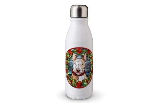 MAXIKIWI - Einwandige Wassertrinkflasche mit Schraubverschluss, nicht isoliert, leichtes Aluminium, BPA-frei, auslaufsicher, weihnachtlicher Hund, Buntglas, 500 ml MAXIKIWI - Einwandige Wassertrinkflasche mit Schraubverschluss, nicht isoliert, leichtes Aluminium, BPA-frei, auslaufsicher, weihnachtlicher Hund, Buntglas, 500 ml von MAXIKIWI