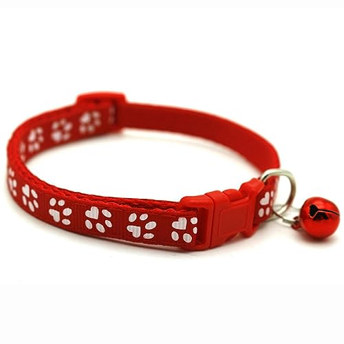 Hundehalsband, Katzenhalsband, 15 Farben, Fußpfotenabdruck, Glockenhalsband, Kätzchen, Hund, rosa, Katzenhalsband, Kätzchenzubehör, Haustiere, Katzenbedarf, Haustierprodukt for Katzen ( Color : Rosso Hundehalsband, Katzenhalsband, 15 Farben, Fußpfotenabdruck, Glockenhalsband, Kätzchen, Hund, rosa, Katzenhalsband, Kätzchenzubehör, Haustiere, Katzenbedarf, Haustierprodukt for Katzen ( Color : Rosso von MAYABI