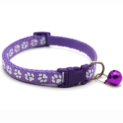 Hundehalsband, Katzenhalsband, 15 Farben, Fußpfotenabdruck, Glockenhalsband, Kätzchen, Hund, rosa, Katzenhalsband, Kätzchenzubehör, Haustiere, Katzenbedarf, Haustierprodukt for Katzen ( Color : Purple Hundehalsband, Katzenhalsband, 15 Farben, Fußpfotenabdruck, Glockenhalsband, Kätzchen, Hund, rosa, Katzenhalsband, Kätzchenzubehör, Haustiere, Katzenbedarf, Haustierprodukt for Katzen ( Color : Purple von MAYABI