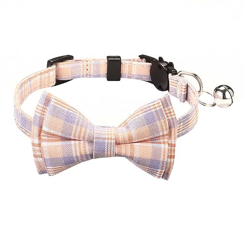 Hundehalsband, Katzenhalsband, Haustier-Breakaway-Katzenhalsband mit Fliege und Glöckchen, niedliches kariertes weihnachtliches rotes elastisches, verstellbares Hundehalsband mit Schärpe, kleine Glöck Hundehalsband, Katzenhalsband, Haustier-Breakaway-Katzenhalsband mit Fliege und Glöckchen, niedliches kariertes weihnachtliches rotes elastisches, verstellbares Hundehalsband mit Schärpe, kleine Glöck von MAYABI