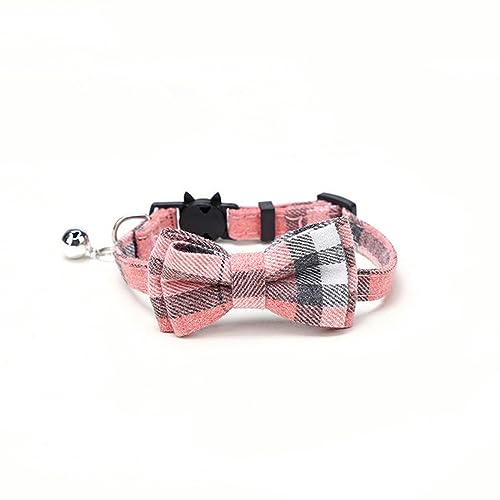 Hundehalsband, Katzenhalsband, Haustier-Breakaway-Katzenhalsband mit Fliege und Glöckchen, niedliches kariertes weihnachtliches rotes elastisches, verstellbares Hundehalsband mit Schärpe, kleine Glöck Hundehalsband, Katzenhalsband, Haustier-Breakaway-Katzenhalsband mit Fliege und Glöckchen, niedliches kariertes weihnachtliches rotes elastisches, verstellbares Hundehalsband mit Schärpe, kleine Glöck von MAYABI