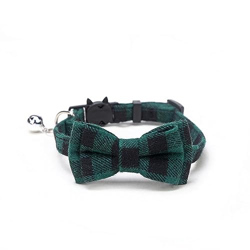 Hundehalsband, Katzenhalsband, Haustier-Breakaway-Katzenhalsband mit Fliege und Glöckchen, niedliches kariertes weihnachtliches rotes elastisches, verstellbares Hundehalsband mit Schärpe, kleine Glöck Hundehalsband, Katzenhalsband, Haustier-Breakaway-Katzenhalsband mit Fliege und Glöckchen, niedliches kariertes weihnachtliches rotes elastisches, verstellbares Hundehalsband mit Schärpe, kleine Glöck von MAYABI