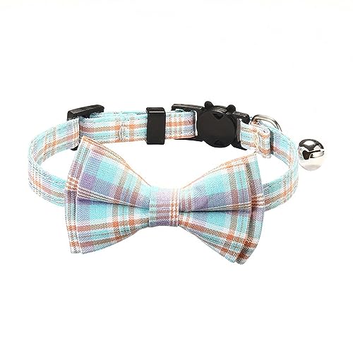 Hundehalsband, Katzenhalsband, Haustier-Breakaway-Katzenhalsband mit Fliege und Glöckchen, niedliches kariertes weihnachtliches rotes elastisches, verstellbares Hundehalsband mit Schärpe, kleine Glöck Hundehalsband, Katzenhalsband, Haustier-Breakaway-Katzenhalsband mit Fliege und Glöckchen, niedliches kariertes weihnachtliches rotes elastisches, verstellbares Hundehalsband mit Schärpe, kleine Glöck von MAYABI