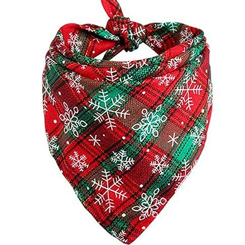 Hundehalsband, Katzenhalsband, Weihnachts-Hunde- und Katzenschal mit Schneeaufdruck, Baumwolle, kariertes Fliege-Halsband, Hundetaschentuch, großer Haustierschal, großes Hundezubehör ( Color : A , Siz Hundehalsband, Katzenhalsband, Weihnachts-Hunde- und Katzenschal mit Schneeaufdruck, Baumwolle, kariertes Fliege-Halsband, Hundetaschentuch, großer Haustierschal, großes Hundezubehör ( Color : A , Siz von MAYABI