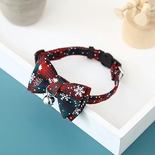 Hundehalsband, Katzenhalsband, Weihnachts-Schnee-Karo-Schleife, Glöckchenhalsband, Hundehalsband, niedlicher Welpen-Sicherheitsriegel, verstellbares Katzenhalsband, Haustier-Dekorationszubehör ( Color Hundehalsband, Katzenhalsband, Weihnachts-Schnee-Karo-Schleife, Glöckchenhalsband, Hundehalsband, niedlicher Welpen-Sicherheitsriegel, verstellbares Katzenhalsband, Haustier-Dekorationszubehör ( Color von MAYABI