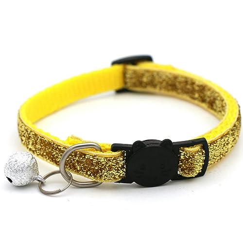 Hundehalsband, Katzenhalsband, glitzernde Katzen- und Hundehalsbänder mit Glöckchen, verstellbare Katzenhalsbänder, süßes Katzengesicht, Glockenhalskette for Welpen und Kätzchen, Haustierzubehör ( Col Hundehalsband, Katzenhalsband, glitzernde Katzen- und Hundehalsbänder mit Glöckchen, verstellbare Katzenhalsbänder, süßes Katzengesicht, Glockenhalskette for Welpen und Kätzchen, Haustierzubehör ( Col von MAYABI