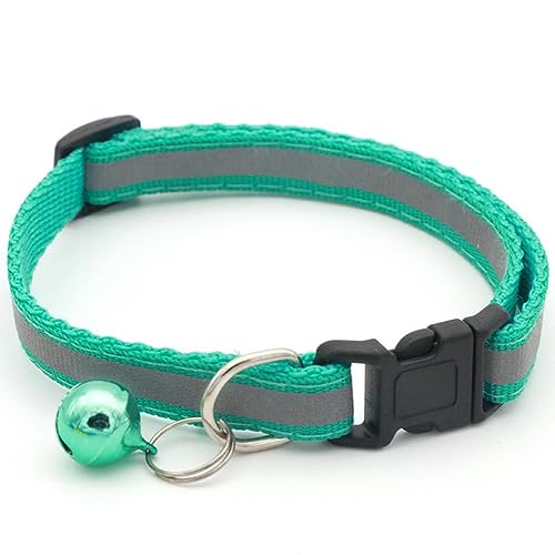 Hundehalsband, Katzenhalsband, verstellbares reflektierendes Hunde-Kätzchen-Katzenhalsband mit Glöckchen, Polyester-Schnalle, Halsbänder for kleine Hunde, Kätzchen-Zubehör ( Color : Turquoise , Size : Hundehalsband, Katzenhalsband, verstellbares reflektierendes Hunde-Kätzchen-Katzenhalsband mit Glöckchen, Polyester-Schnalle, Halsbänder for kleine Hunde, Kätzchen-Zubehör ( Color : Turquoise , Size : von MAYABI