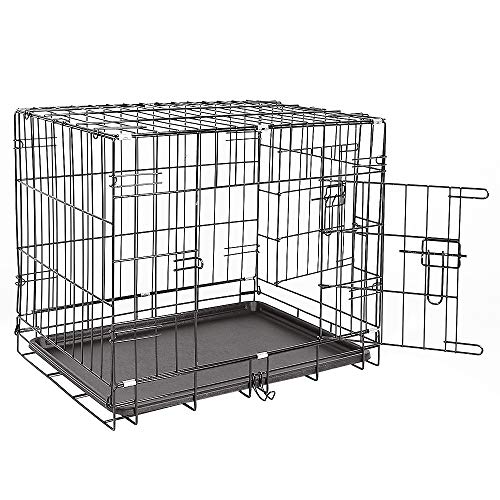 Käfig für Hunde, 76,2 cm, faltbar, mit 2 Türen und Tablett, Transportbox für Haustiere, Transportbox für Hunde, für kleine bis große Hunde von MAYMA