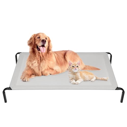 MAYMA Bett auf Füßen für Hunde, Katzen, Hundebett, erhöhtes Bett aus Oxford-Gewebe, Feldbett mit hohem Komfort, waschbar, atmungsaktiv, 90 x 60 x 16 cm von MAYMA