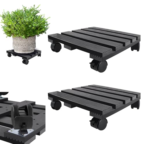 MAYTIIMO 2X WPC Pflanzenroller Eckig 30 x 30 cm 100 kg Tragkraft, Blumenroller mit Rollen Untersetzer Blumentopf Rollbrett Pflanzen Kübelroller für Außen- und Innenbereich, Anthrazit MAYTIIMO 2X WPC Pflanzenroller Eckig 30 x 30 cm 100 kg Tragkraft, Blumenroller mit Rollen Untersetzer Blumentopf Rollbrett Pflanzen Kübelroller für Außen- und Innenbereich, Anthrazit von MAYTIIMO