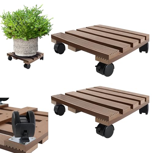 MAYTIIMO 2X WPC Pflanzenroller Eckig 30 x 30 cm 100 kg Tragkraft, Blumenroller mit Rollen Untersetzer Blumentopf Rollbrett Pflanzen Kübelroller für Außen- und Innenbereich, Braun MAYTIIMO 2X WPC Pflanzenroller Eckig 30 x 30 cm 100 kg Tragkraft, Blumenroller mit Rollen Untersetzer Blumentopf Rollbrett Pflanzen Kübelroller für Außen- und Innenbereich, Braun von MAYTIIMO