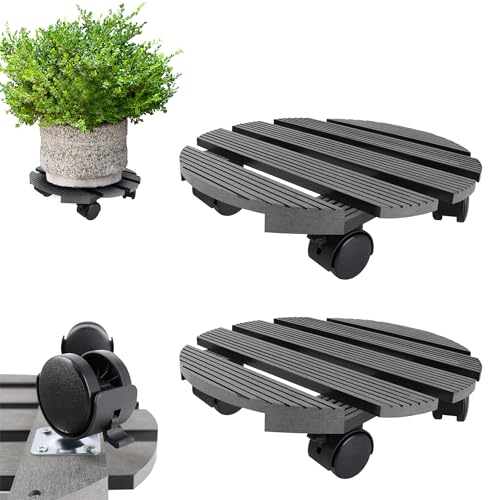 MAYTIIMO 2X WPC Pflanzenroller Rund Ø 30 cm 100 kg Tragkraft, Blumenroller mit Rollen Untersetzer Blumentopf Rollbrett Pflanzen Kübelroller für Außen- und Innenbereich, Anthrazit MAYTIIMO 2X WPC Pflanzenroller Rund Ø 30 cm 100 kg Tragkraft, Blumenroller mit Rollen Untersetzer Blumentopf Rollbrett Pflanzen Kübelroller für Außen- und Innenbereich, Anthrazit von MAYTIIMO