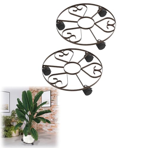 MAYTIIMO 32 cm Blumenroller Rollbrett Pflanzen mit Lenkrollen, 2 Stück Pflanzenroller Rund, Garten Pflanzenständer Dekorativ Topfpflanzenwagen aus Schmiedeeisen für Außenbereich&Innenbereich Typ E MAYTIIMO 32 cm Blumenroller Rollbrett Pflanzen mit Lenkrollen, 2 Stück Pflanzenroller Rund, Garten Pflanzenständer Dekorativ Topfpflanzenwagen aus Schmiedeeisen für Außenbereich&Innenbereich Typ E von MAYTIIMO