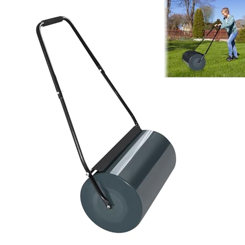 MAYTIIMO Rasenwalze Handwalze für Garten mit Schmutzabweiser, 57cm breite Metallwalze mit 32cm Durchmesser und 46L Kapazität, Robuste Ackerwalze für Rasenpflege, befüllbar mit Wasser/Sand, Anthrazit MAYTIIMO Rasenwalze Handwalze für Garten mit Schmutzabweiser, 57cm breite Metallwalze mit 32cm Durchmesser und 46L Kapazität, Robuste Ackerwalze für Rasenpflege, befüllbar mit Wasser/Sand, Anthrazit von MAYTIIMO