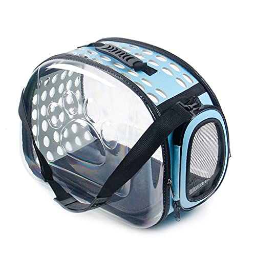 MAZLJ Hundetragetasche für kleine Hunde, 10 kg, Katzentragetasche mit Fenster-Tragetasche zum Ausgehen, transparent, atmungsaktiv, blau, 36 x 20 x 22 cm von MAZLJ