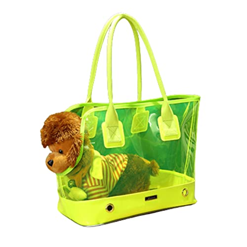 MAZLJ Hundetragetasche für kleine Hunde und Katzen, Rucksack, Tragetasche, tragbare Haustier-Reisetasche, transparent, einfach atmungsaktiv und tragbar, Grün, 36 x 20 x 30 cm von MAZLJ