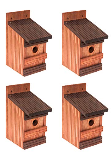 4 x Nistkasten Natur für Blaumeisen & kleine Meisenarten aus Holz -wetterfest, Vogelhaus für Meisen, Nisthilfe mit 27 mm Einflugloch Vogelhaus Meisenkasten Nisthöhle 4 x Nistkasten Natur für Blaumeisen & kleine Meisenarten aus Holz -wetterfest, Vogelhaus für Meisen, Nisthilfe mit 27 mm Einflugloch Vogelhaus Meisenkasten Nisthöhle von Surdefens
