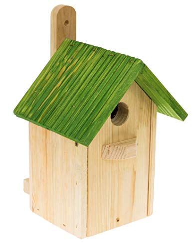 MAZUR International Nistkasten Natur für Blaumeisen & kleine Meisenarten aus Holz -wetterfest, Vogelhaus für Meisen, Nisthilfe mit 32 mm Einflugloch Vogelhaus Meisenkasten Nisthöhle von MAZUR International