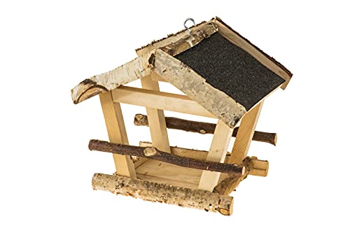 Vogelhaus wetterfest aus Holz, vogelfutterhaus, Futterhaus, Futterstation für Wildvögel, Vogelfutterhaus zum Stellen für den Garten, Balkon,Zaun or Schuppen von Ewbob