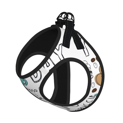 Delicious Coffee Geschirr-Set für Katzen und Hunde, reflektierend, verstellbar, weich, atmungsaktiv, Netzweste mit ausbruchsicherer Leine, für kleine Haustiere und Kätzchen, Welpen von MBCbjg
