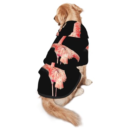 Flamingo1 Hunde-Kapuzenpullover für mittelgroße bis große Hunde, warm, weich, atmungsaktiv, leicht zu tragen, Pullover für Winter und Herbst, Haustiermantel von MBCbjg
