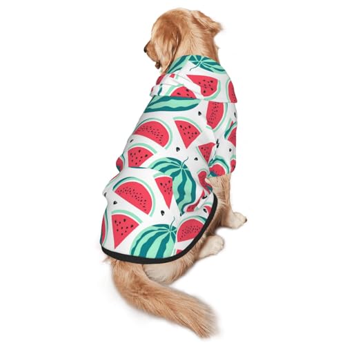 Fruits Hunde-Kapuzenpullover mit Wassermelonen-Aufdruck für mittelgroße bis große Hunde, warm, weich, atmungsaktiv, leicht zu tragen, Pullover für Winter und Herbst, Haustiermantel von MBCbjg
