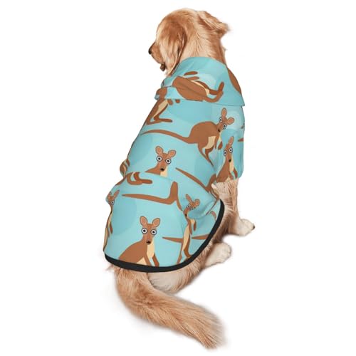 Funny For Kangaroo Hunde-Kapuzenpullover für mittelgroße bis große Hunde, warm, weich, atmungsaktiv, leicht zu tragen, Pullover für Winter und Herbst, Haustiermantel von MBCbjg