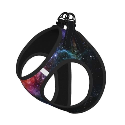 Galaxy In The Universe Hundegeschirr, Leinen-Set für Katzen und Hunde, reflektierend, verstellbar, weich, atmungsaktiv, Netzweste mit ausbruchsicherer Leine, für kleine Haustiere und Kätzchen, Welpen von MBCbjg