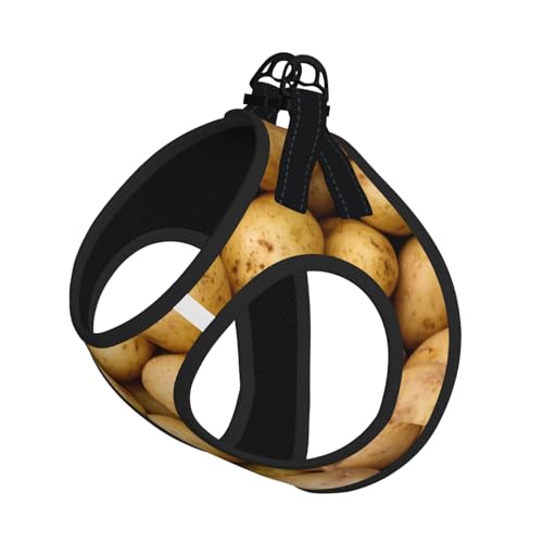 Garten-Geschirr-Set mit Kartoffelmuster, für Katzen und Hunde, reflektierend, verstellbar, weich, atmungsaktiv, Netzweste mit ausbruchsicherer Leine, für kleine Haustiere und Kätzchen, Welpen von MBCbjg