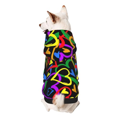 Gay Pride Hunde-Kapuzenpullover für kleine Hunde, warm, weich und atmungsaktiv, leicht zu tragen, Winter-Wettermantel für Haustiere Gay Pride Hunde-Kapuzenpullover für kleine Hunde, warm, weich und atmungsaktiv, leicht zu tragen, Winter-Wettermantel für Haustiere von MBCbjg