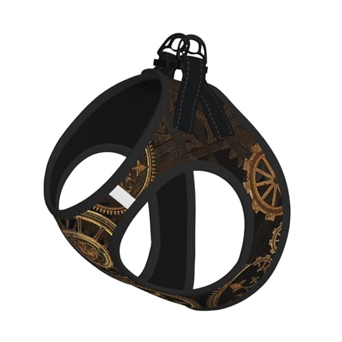 Gears Clock Hundegeschirr mit Leine für Katzen und Hunde, reflektierend, verstellbar, weich, atmungsaktiv, Netzweste mit ausbruchsicherer Leine, für kleine Haustiere und Kätzchen, Welpen von MBCbjg