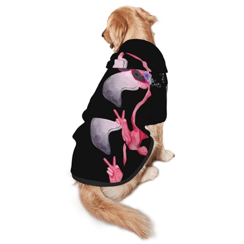 Hello Glasses Hunde-Kapuzenpullover mit Flamingo-Aufdruck für mittelgroße bis große Hunde, warm, weich, atmungsaktiv, leicht zu tragen, Pullover für Winter und Herbst, Haustiermantel Hello Glasses Hunde-Kapuzenpullover mit Flamingo-Aufdruck für mittelgroße bis große Hunde, warm, weich, atmungsaktiv, leicht zu tragen, Pullover für Winter und Herbst, Haustiermantel von MBCbjg