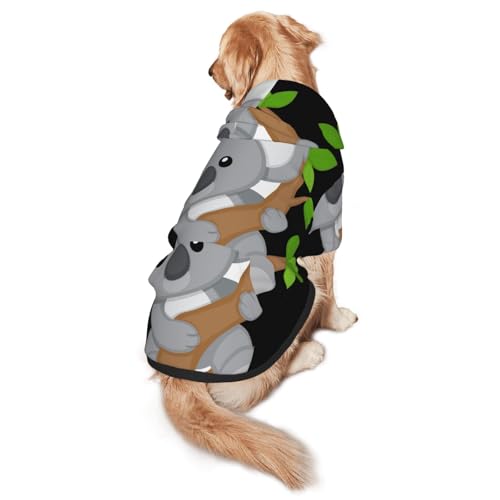 Hugging Tree Koala-Print Hunde-Kapuzenpullover für mittelgroße bis große Hunde, warm, weich, atmungsaktiv, Sweatshirt, einfach zu tragen, Pullover für Winter und Herbst, Haustiermantel Hugging Tree Koala-Print Hunde-Kapuzenpullover für mittelgroße bis große Hunde, warm, weich, atmungsaktiv, Sweatshirt, einfach zu tragen, Pullover für Winter und Herbst, Haustiermantel von MBCbjg