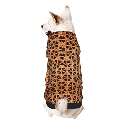 Hunde-Kapuzenpullover aus Korbgeflecht für kleine Hunde, warm, weich und atmungsaktiv, leicht zu tragender Pullover, Haustier-Winter-Wettermantel von MBCbjg
