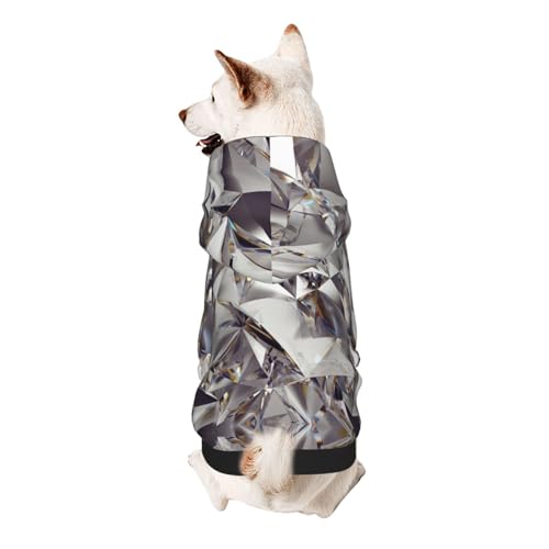 Hunde-Kapuzenpullover für kleine Hunde, glitzernd, abstraktes Rauten-Kristallmuster, warm, weich und atmungsaktiv, leicht zu tragen, Winter-Wettermantel für Haustiere Hunde-Kapuzenpullover für kleine Hunde, glitzernd, abstraktes Rauten-Kristallmuster, warm, weich und atmungsaktiv, leicht zu tragen, Winter-Wettermantel für Haustiere von MBCbjg
