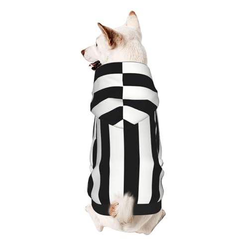 Hunde-Kapuzenpullover für kleine Hunde, warm, weich und atmungsaktiv, leicht zu tragen, Winter-Wettermantel, Schwarz und Weiß Hunde-Kapuzenpullover für kleine Hunde, warm, weich und atmungsaktiv, leicht zu tragen, Winter-Wettermantel, Schwarz und Weiß von MBCbjg