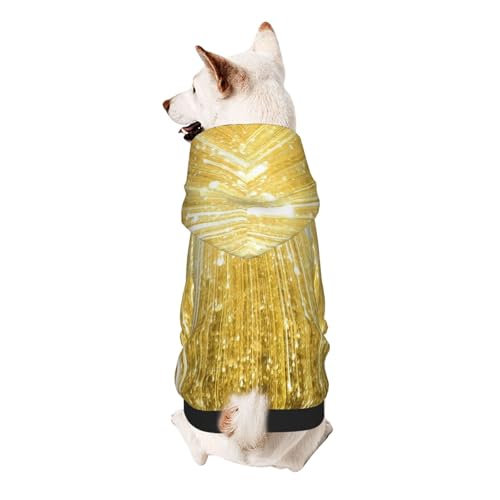 Hunde-Kapuzenpullover für kleine Hunde, warm, weich und atmungsaktiv, leicht zu tragen, Winter-Wettermantel, goldfarben Hunde-Kapuzenpullover für kleine Hunde, warm, weich und atmungsaktiv, leicht zu tragen, Winter-Wettermantel, goldfarben von MBCbjg