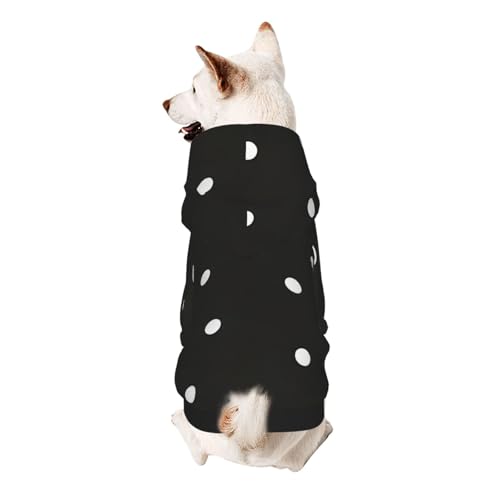 Hunde-Kapuzenpullover für kleine Hunde, warm, weich und atmungsaktiv, leicht zu tragender Pullover, Winter-Wettermantel, gepunktet, Schwarz und Weiß von MBCbjg
