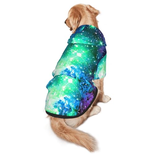 Hunde-Kapuzenpullover für mittelgroße bis große Hunde, warm, weich, atmungsaktiv, leicht zu tragen, für Winter und Herbst, Haustiermantel, Grün / Blau / Violett von MBCbjg