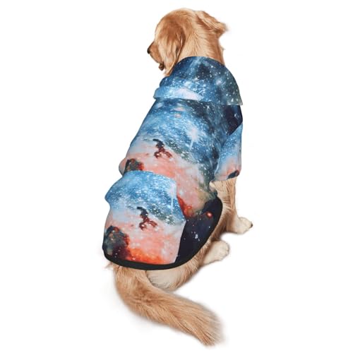 Hunde-Kapuzenpullover mit 3D-Galaxie-Weltraum-Druck, für mittelgroße bis große Hunde, warm, weich, atmungsaktiv, Sweatshirt, einfach zu tragen, Pullover für Winter und Herbst, Haustiermantel von MBCbjg