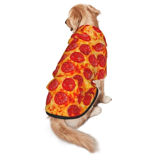 Hunde-Kapuzenpullover mit 3D-Pfefferoni-Aufdruck, für mittelgroße bis große Hunde, warm, weich, atmungsaktiv, leicht zu tragen, Pullover für Winter und Herbst, Haustiermantel von MBCbjg