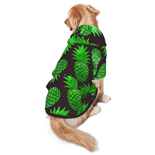 Hunde-Kapuzenpullover mit Ananas-Kunstdruck, für mittelgroße bis große Hunde, warm, weich, atmungsaktiv, leicht zu tragen, Pullover für Winter und Herbst, Haustiermantel von MBCbjg