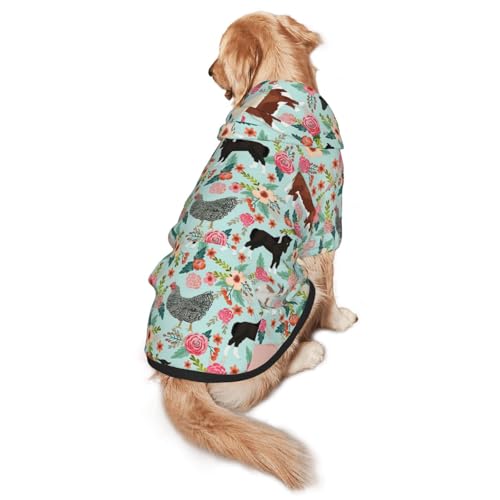 Hunde-Kapuzenpullover mit Bauernhof-Tierdruck, für mittelgroße bis große Hunde, warm, weich, atmungsaktiv, leicht zu tragen, Pullover für Winter und Herbst, Haustiermantel von MBCbjg
