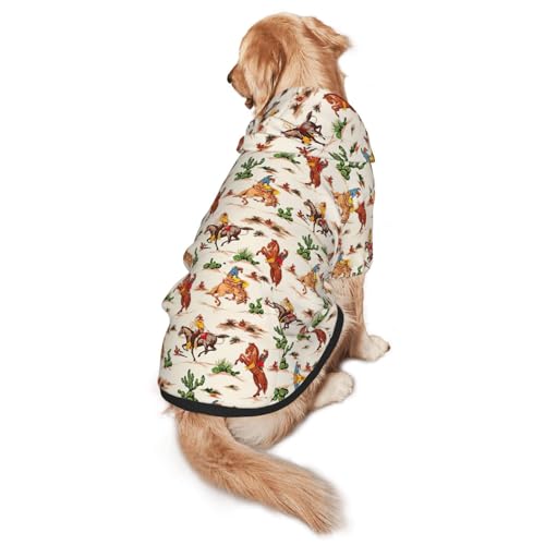 Hunde-Kapuzenpullover mit Cowboy-Aufdruck, für mittelgroße bis große Hunde, warm, weich, atmungsaktiv, leicht zu tragen, Pullover für Winter und Herbst, Haustiermantel von MBCbjg