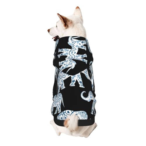 Hunde-Kapuzenpullover mit Elefanten-Aufdruck für kleine Hunde, warm, weich und atmungsaktiv, leicht zu tragen, Winter-Wettermantel für Haustiere von MBCbjg