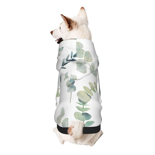 Hunde-Kapuzenpullover mit Eukalyptusblätter-Aufdruck für kleine Hunde, warm, weich und atmungsaktiv, leicht zu tragen, Winter-Wettermantel für Haustiere Hunde-Kapuzenpullover mit Eukalyptusblätter-Aufdruck für kleine Hunde, warm, weich und atmungsaktiv, leicht zu tragen, Winter-Wettermantel für Haustiere von MBCbjg