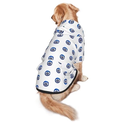 Hunde-Kapuzenpullover mit Evil Eyes-Aufdruck, für mittelgroße bis große Hunde, warm, weich, atmungsaktiv, leicht zu tragen, Pullover für Winter und Herbst, Haustiermantel von MBCbjg